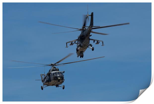 Hip and Hind Helicopters Print by J Biggadike