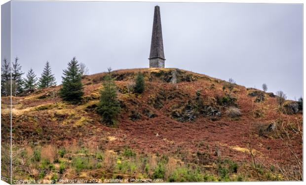 Murray's Monument on top of a hill overlooking the Galloway Forest, Scotland Canvas Print by SnapT Photography