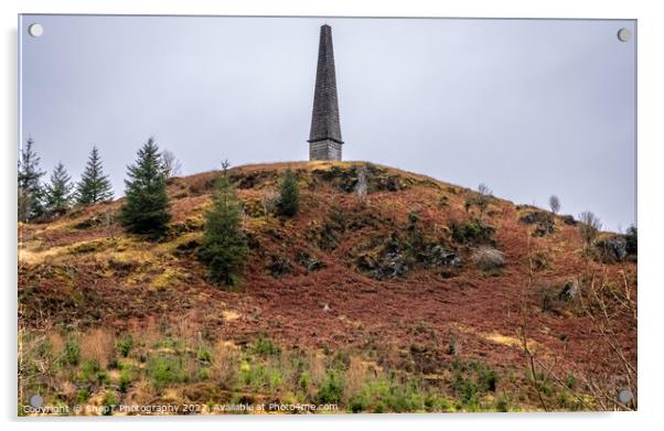 Murray's Monument on top of a hill overlooking the Galloway Forest, Scotland Acrylic by SnapT Photography