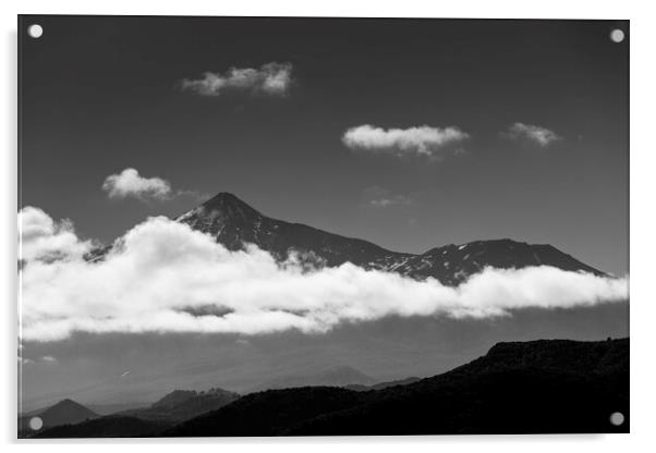 Mount Teide and clouds Tenerife Acrylic by Phil Crean