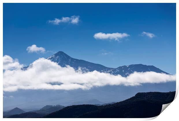 Mount Teide and clouds Tenerife Print by Phil Crean