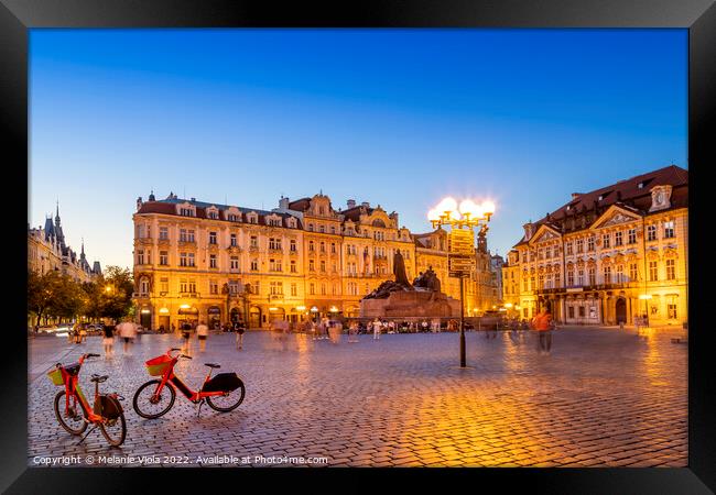 Prague Old Town Square in the evening Framed Print by Melanie Viola