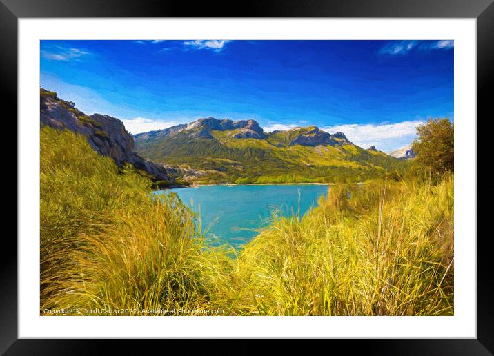 Gorg Blau Reservoir, Majorca - CR2205-7538-PIN Framed Mounted Print by Jordi Carrio