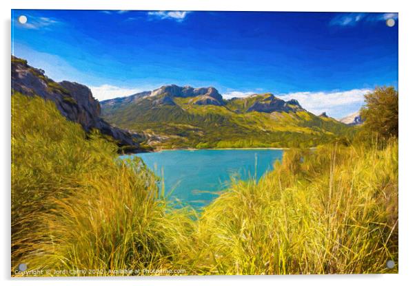 Gorg Blau Reservoir, Majorca - CR2205-7538-PIN Acrylic by Jordi Carrio