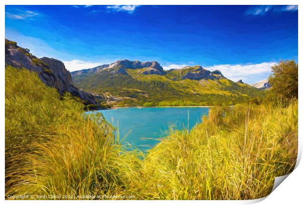 Gorg Blau Reservoir, Majorca - CR2205-7538-PIN Print by Jordi Carrio