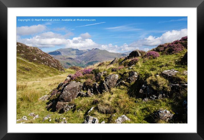 View to Snowdon Horseshoe Snowdonia Framed Mounted Print by Pearl Bucknall