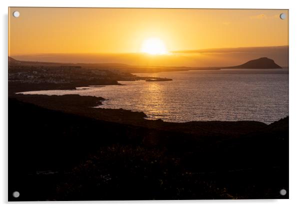 Dawn at Montaña Roja Tenerife Acrylic by Phil Crean