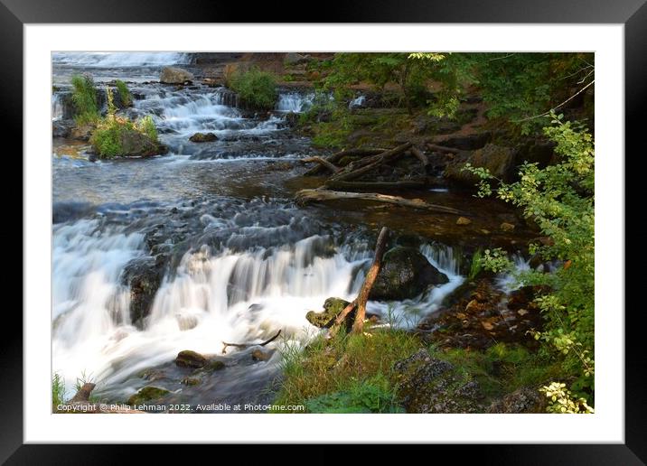 Willow River Falls Aug 23rd (26A) Framed Mounted Print by Philip Lehman