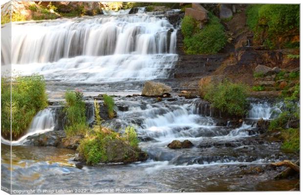 Willow River Falls Aug 23rd (24A) Canvas Print by Philip Lehman