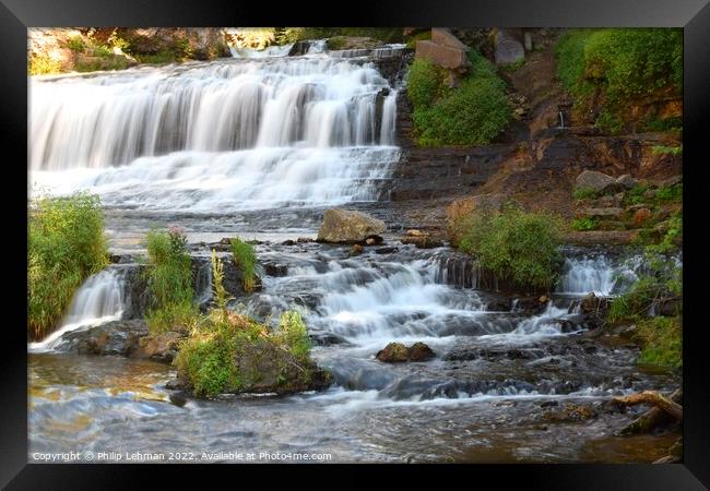 Willow River Falls Aug 23rd (24A) Framed Print by Philip Lehman