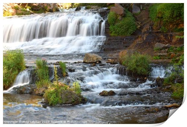 Willow River Falls Aug 23rd (24A) Print by Philip Lehman