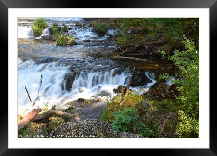 Willow River Falls Aug 23rd (14A) Framed Mounted Print by Philip Lehman