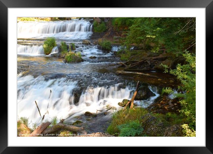 Willow River Falls Aug 23rd (25A) Framed Mounted Print by Philip Lehman