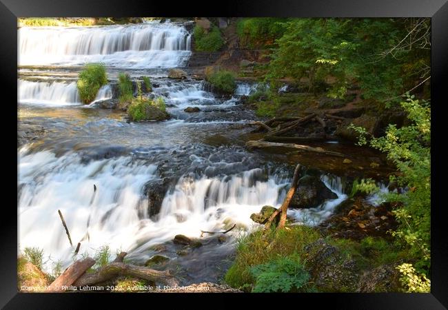 Willow River Falls Aug 23rd (25A) Framed Print by Philip Lehman