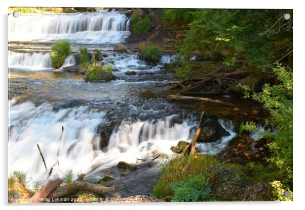 Willow River Falls Aug 23rd (25A) Acrylic by Philip Lehman