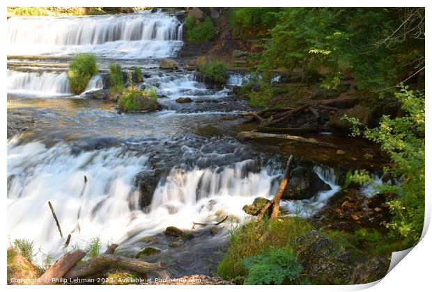 Willow River Falls Aug 23rd (25A) Print by Philip Lehman