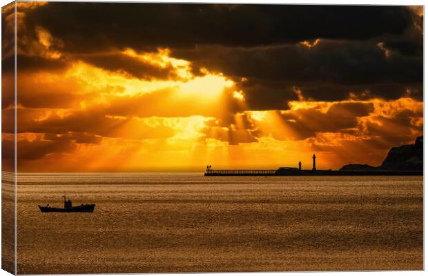 Dramatic Whitby Sunrise Canvas Print by Darren Ball