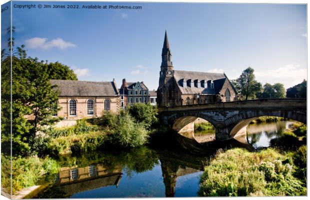 The River Wansbeck at Morpeth in Northumberland. Canvas Print by Jim Jones