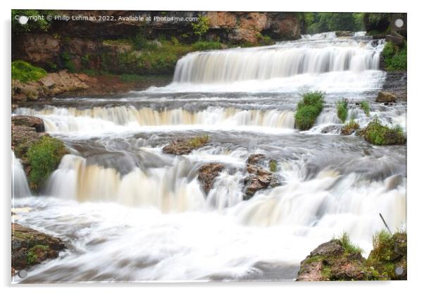 Willow River Falls Aug 28th (12A) Acrylic by Philip Lehman