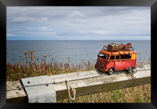 Campervan, Nose's Point, Seaham Framed Print by Rob Cole
