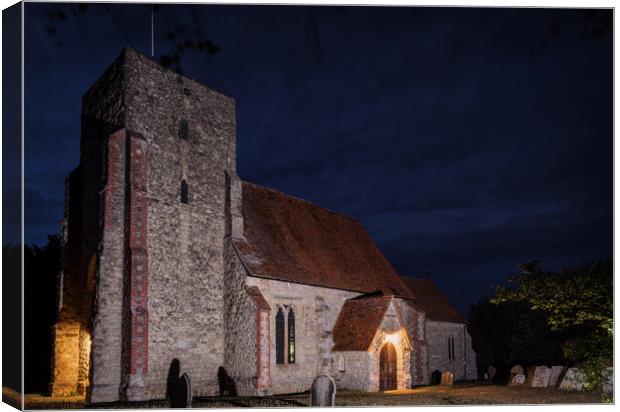  Church at night Canvas Print by Jeremy Sage