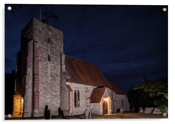  Church at night Acrylic by Jeremy Sage