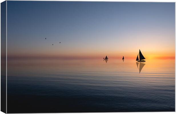 Sunset Sailing Canvas Print by Mark Jones