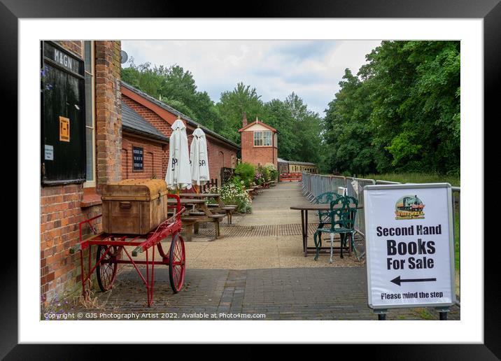 Platform Signal Books and Cafe Framed Mounted Print by GJS Photography Artist