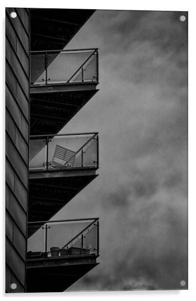 Balconies Leeds Dock Acrylic by Glen Allen