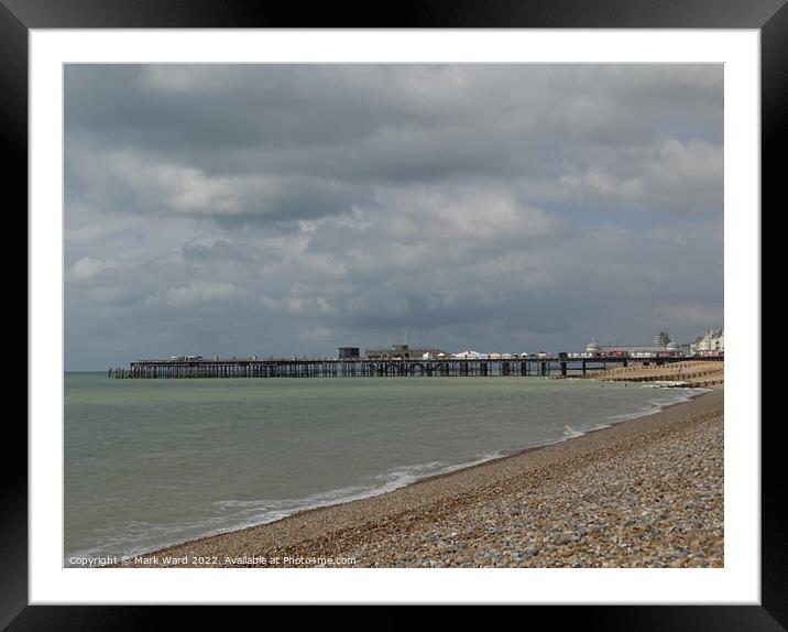Looming Clouds over Hastings Pier Framed Mounted Print by Mark Ward