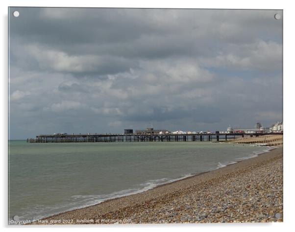 Looming Clouds over Hastings Pier Acrylic by Mark Ward