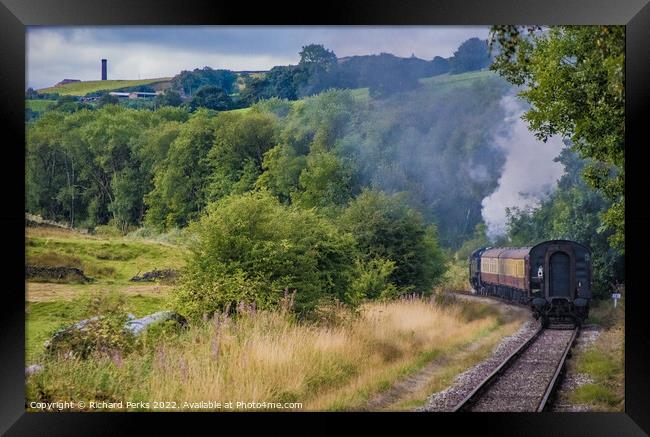 Steam through the Valley Framed Print by Richard Perks