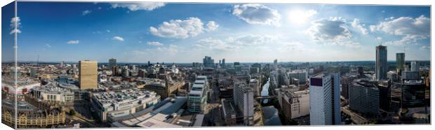 Panoramic aerial view over the city of Manchester Canvas Print by Erik Lattwein