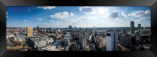Panoramic aerial view over the city of Manchester Framed Print by Erik Lattwein