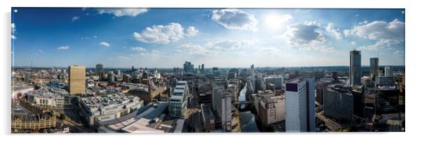 Panoramic aerial view over the city of Manchester Acrylic by Erik Lattwein