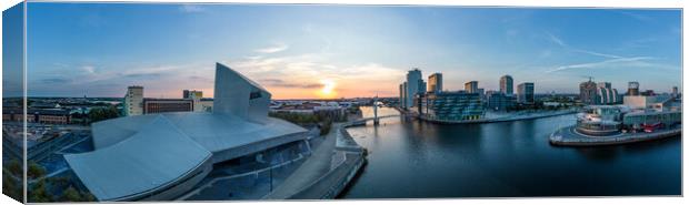 Aerial view over Media City UK in Manchester Canvas Print by Erik Lattwein
