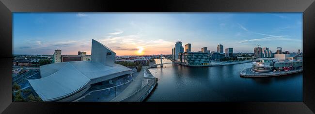 Aerial view over Media City UK in Manchester Framed Print by Erik Lattwein