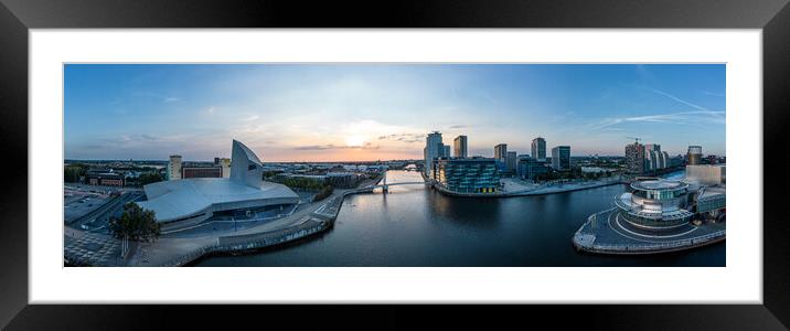 Aerial view over Media City UK in Manchester Framed Mounted Print by Erik Lattwein