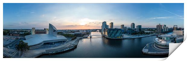 Aerial view over Media City UK in Manchester Print by Erik Lattwein
