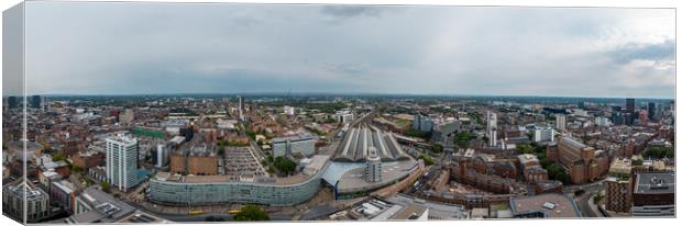 Panoramic aerial view over Manchester and Piccadilly station Canvas Print by Erik Lattwein