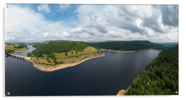 Panoramic aerial view over Ladybower Reservoir in the Peak District Acrylic by Erik Lattwein