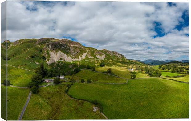 Aerial view over the beautiful Lake District National Park Canvas Print by Erik Lattwein