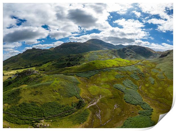 Aerial view over the beautiful Lake District National Park Print by Erik Lattwein