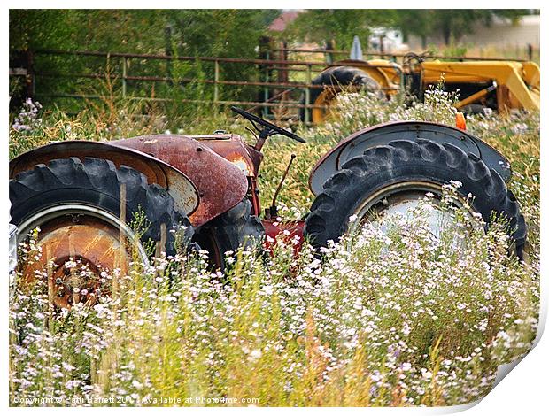 Tractor in field Print by Patti Barrett