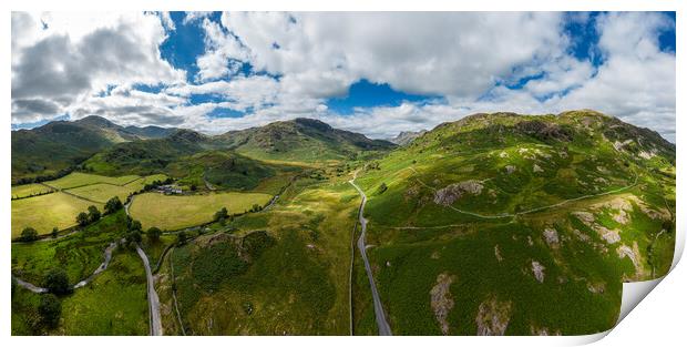 The amazing landcape of the Lake District National Park - aerial view from above Print by Erik Lattwein