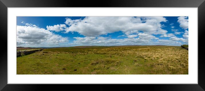 Panoramic view over the rural fields in the Peak District Framed Mounted Print by Erik Lattwein