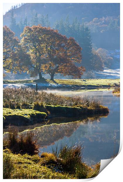 River Brathay on cold Autumn morning, Cumbria Print by Photimageon UK