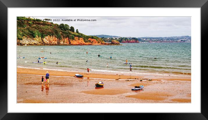 Broadsands Beach Overlooking Torbay Framed Mounted Print by Peter F Hunt