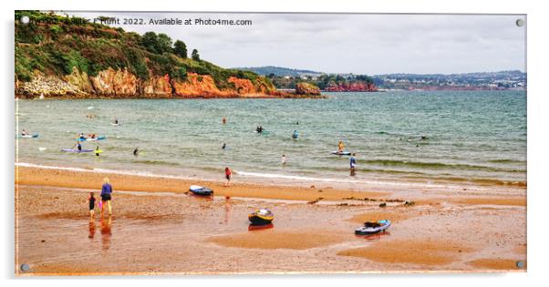 Broadsands Beach Overlooking Torbay Acrylic by Peter F Hunt