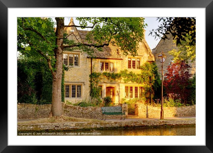 Picturesque house at Bourton Framed Mounted Print by Jon Whitworth